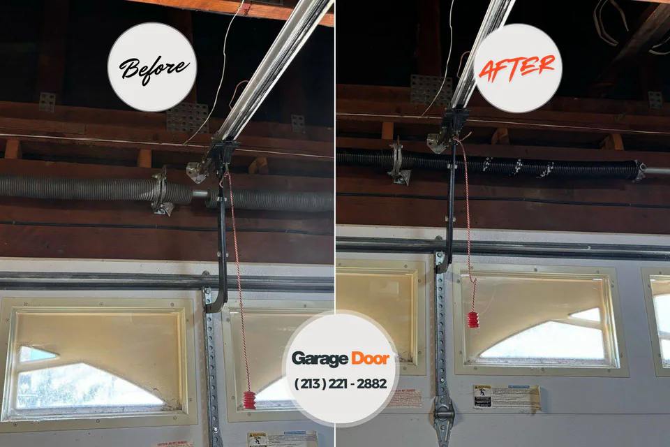 Before and after: garage door repair Downers Grove, IL